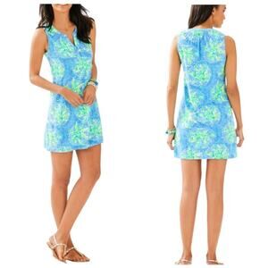 Lilly Pulitzer Dress Essie Tropic Like Its Hot Mini Floral Bennet Blue Green XS
